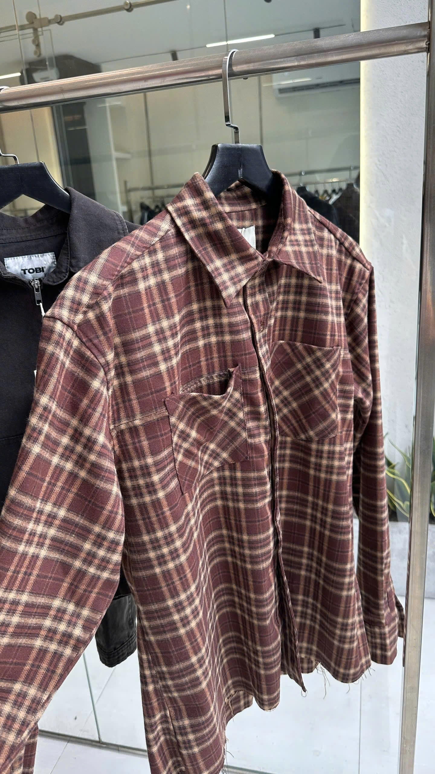Antifrailge Flannel Shirt - Worn - Brown Dark - XL
