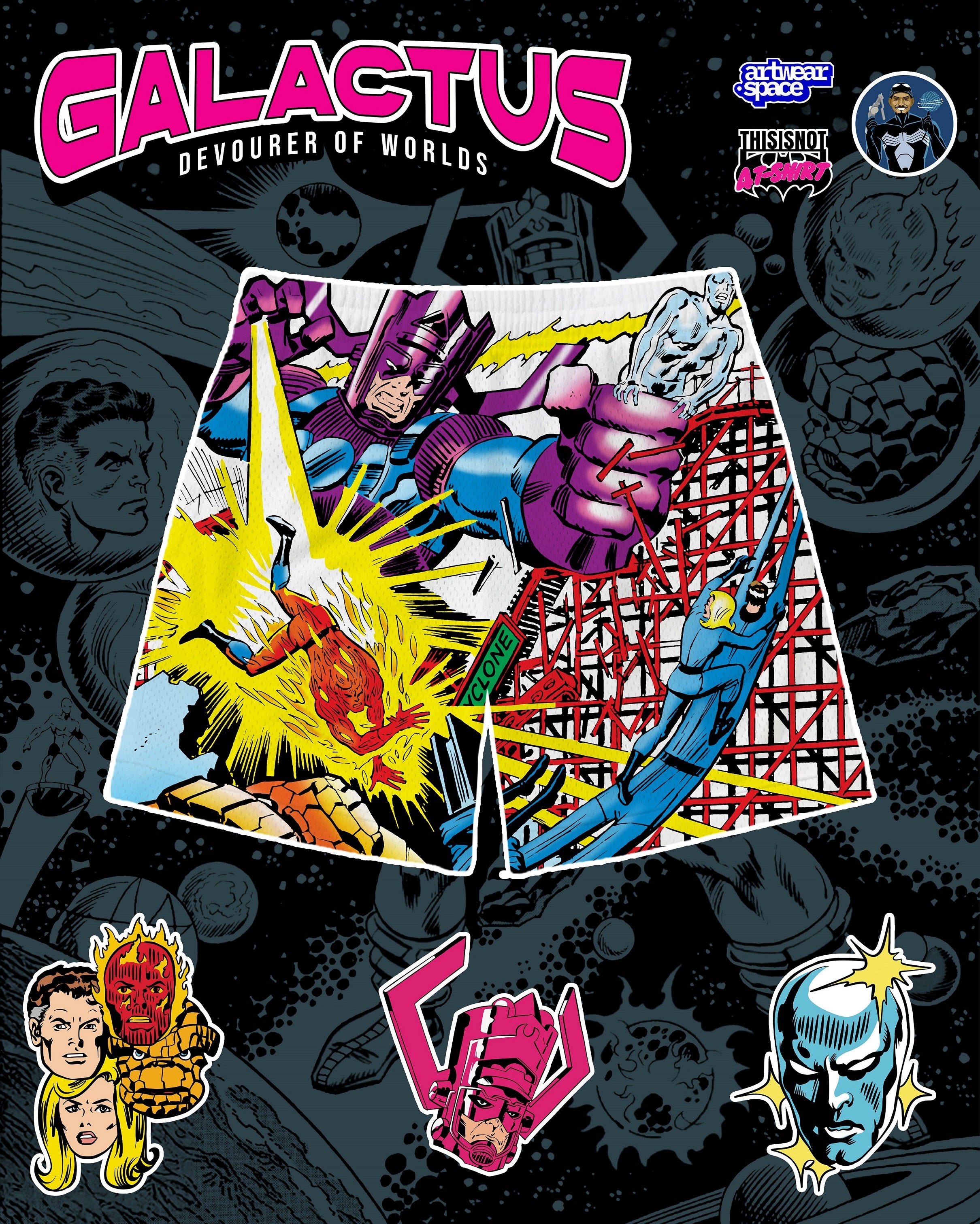 Galactus x Fantastic Four Mesh Shorts