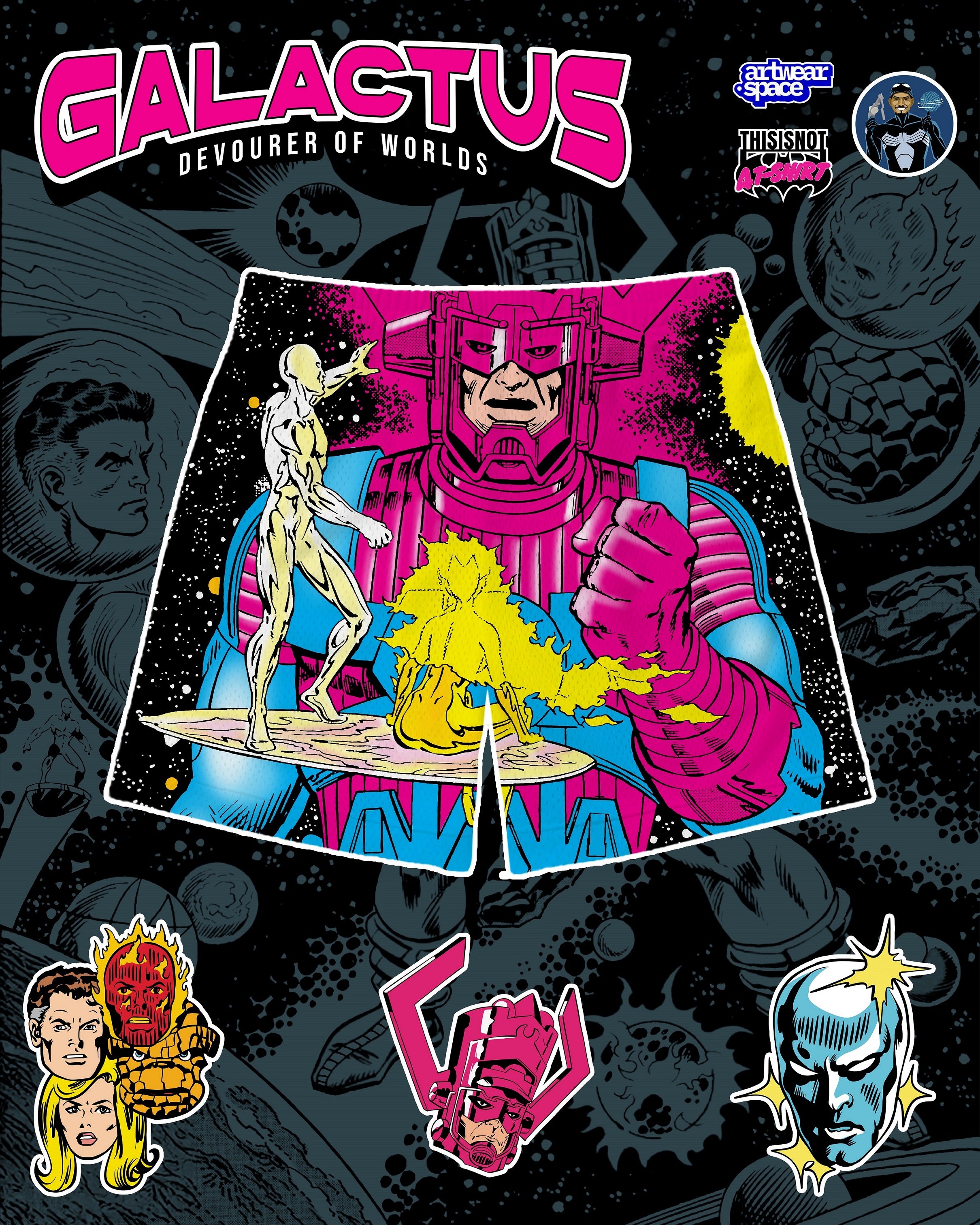 Galactus x Siver Surfer Mesh Shorts